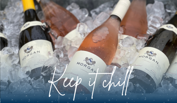 Keep it chill. Assortment of Morgan wines in ice