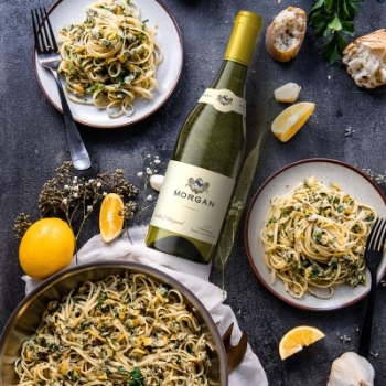 Linguine with Clam Sauce and Double L Chardonnay